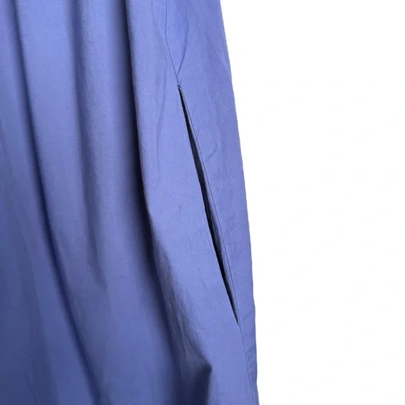 Tyler boe Cynthia Midi Wrap Dress Women Sz Medium Iris Blue Sleeveless 1/2 Zip - Picture 12 of 13